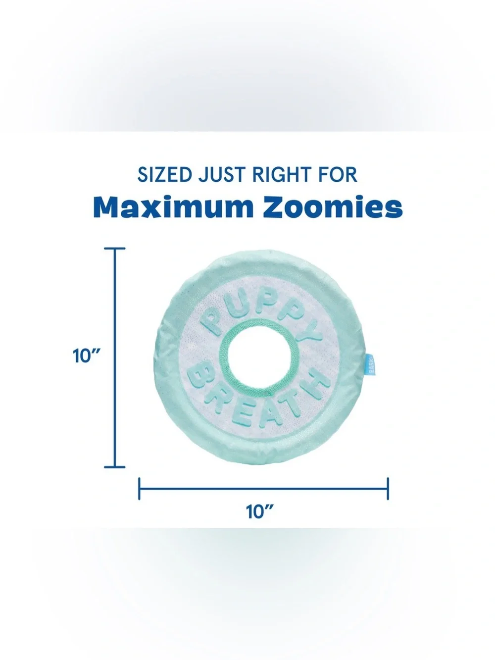 Bark Box maximum zoomies puppy breath mint frisbee dog toy NEW